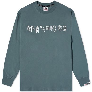 AAPE by A Bathing Ape Record Logo L/S Light Grey