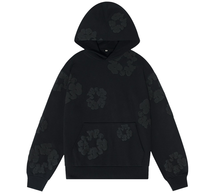 Denim Tears Cotton Wreath Hoodie Black Monochrome