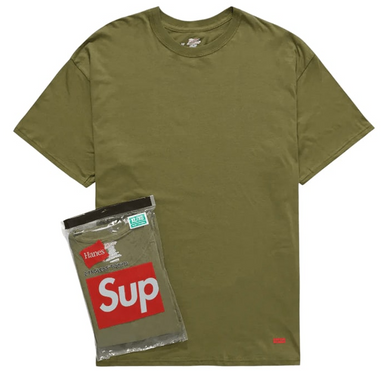 Supreme Hanes Tagless Tees (2 Pack) Olive