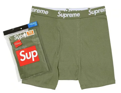 Supreme Hanes Boxer Briefs (2 Pack) Olive