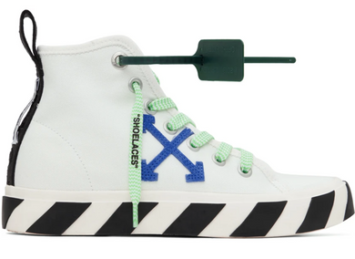 OFF-WHITE Vulcanized Mid Top White Blue Arrow