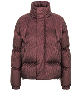 Dior Oblique Down Jacket Burgundy Techincal Jacquard