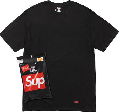 Supreme Hanes Tagless Tees (3 Pack) Black