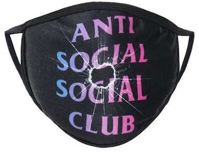 Anti Social Social Club Tongue Tied Mask Black