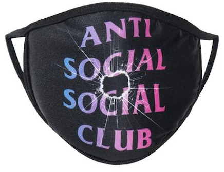 Anti Social Social Club Tongue Tied Mask Black