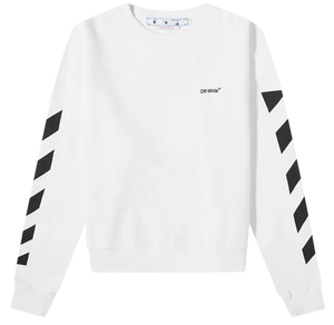 OFF-WHITE Diagonal Helvetica Crewneck White