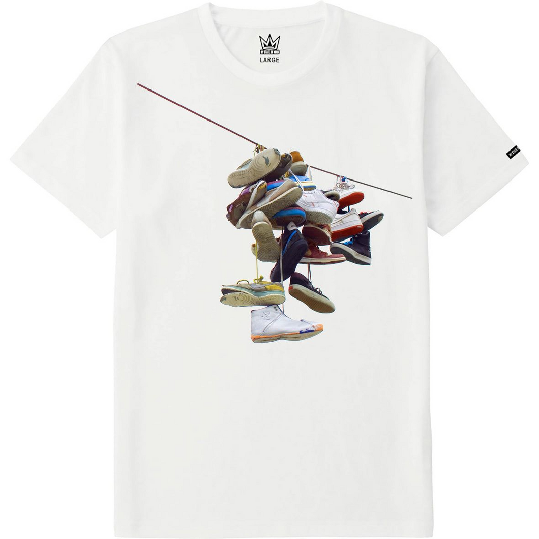 NY State of Mind Hanging Shoes T-Shirt White