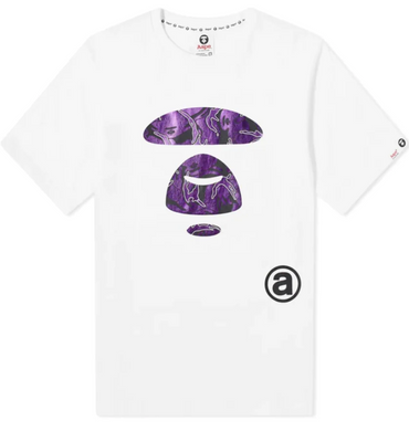 Aape By A Bathing Ape Foil Camo Big Face Tee White/Purple