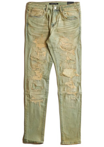 Embellish Cast Denim Jeans Light Blue Sand