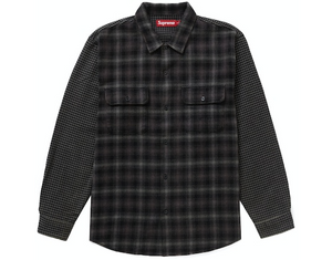 Supreme Houndstooth Plaid Flannel Shirt Black